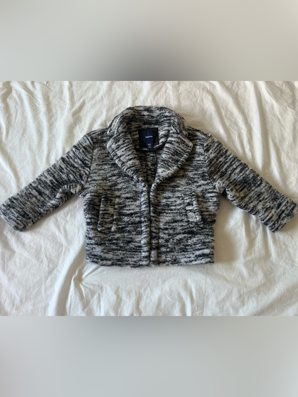 GapKids Marled Black White Knit Blazer Jacket Coat XS 4 5 Fall Cozy Very Good